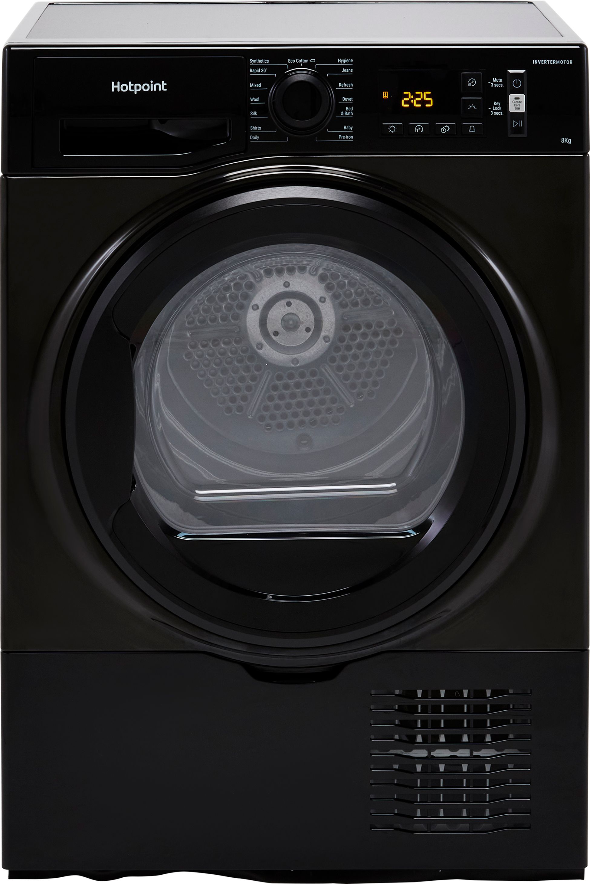 Hotpoint H3D81BUK 8Kg Condenser Tumble Dryer - Black - B Rated, Black